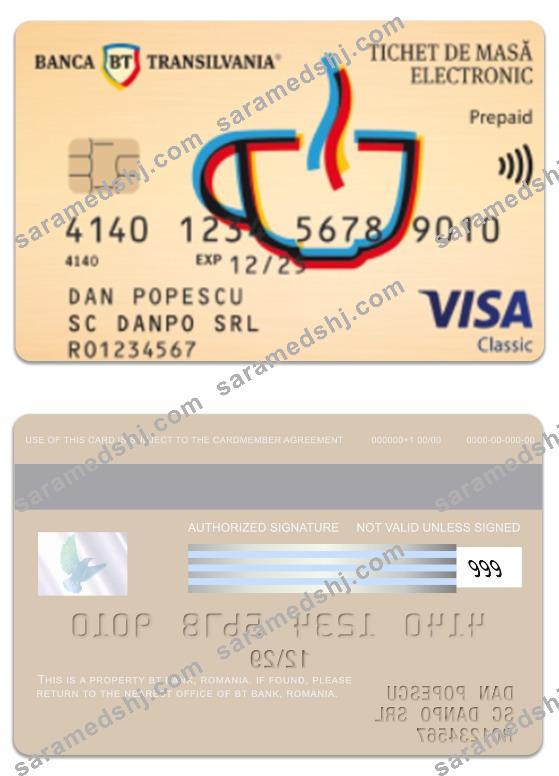 Romania BT Bank visa prepaid classic card